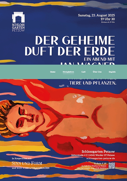 Schloßgarten Petzow - Lesung mit Jan Wagner